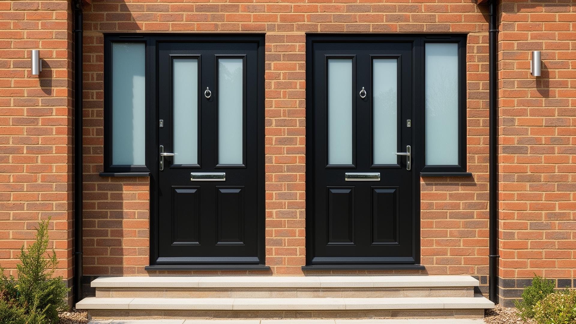 Matching black composite doors