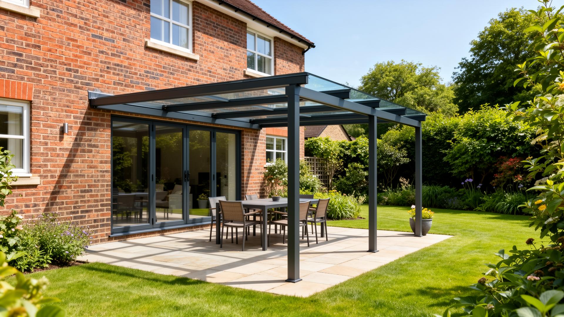 Garden veranda and glass canopy